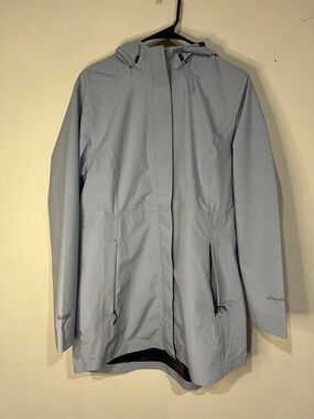 Eddie Bauer Lightweight Hooded Rain Jacket Gray Women’s Size large